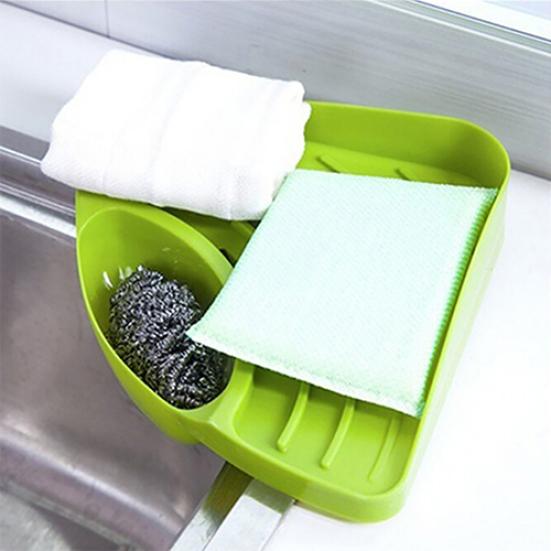 Kitchen Triangle Shelf Sink Dish Drain Rack Bathroom Soap Sponge Holder Storage