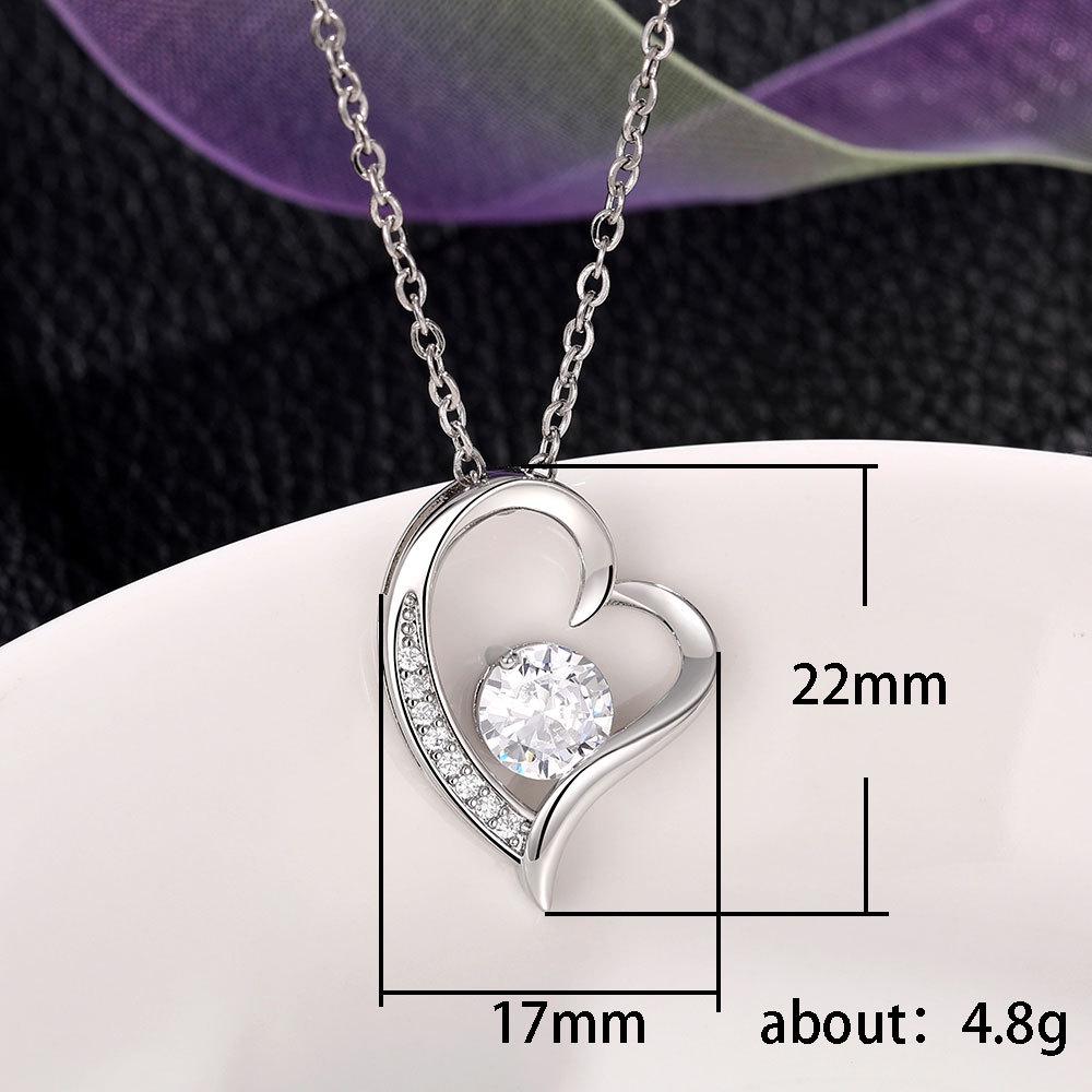 Cao Shi Heart-Shaped Zircon Pendant Necklace - Luxury Valentine's Gift for Women