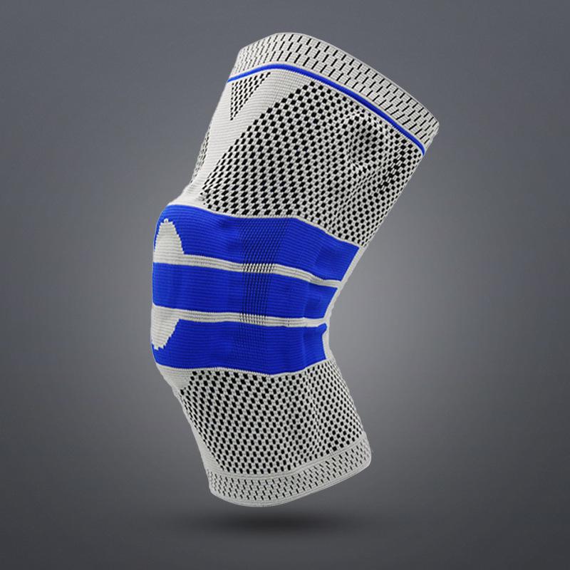 

Високоеластичні силіконові спортивні наколінники з вбудованими підтримуючими ребрами - Протиковзкий захист для піших походів, баскетболу та фітнесу. XL Single