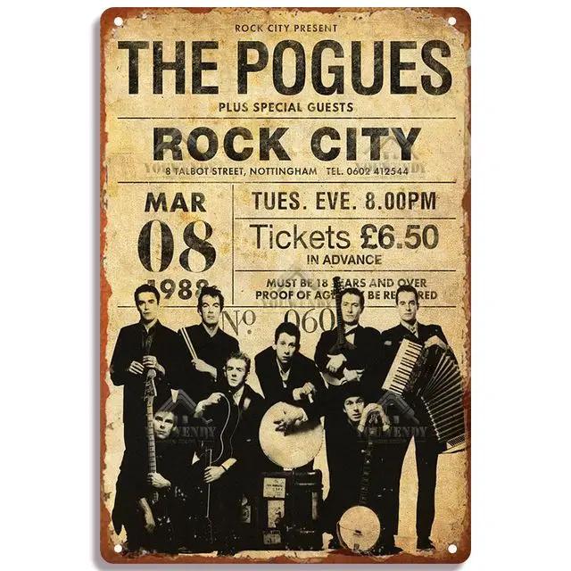 Vintage Rock Music Concert Metal Poster Sign - Art Painting Plaque - Ideal for Retro Pub Bar and Home Decoration