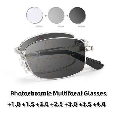 Intelligente Anti-Blaulicht-Hyperopie-Brille, photochrome, faltbare Presbyopie-Brille, progressive Multifokus-Lesebrille