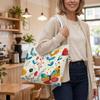 Cute Floral Butterfly Print Tote Bag Fashion Casual Portable Daily Shoulder Bag for Women Outdoor Shopping Travel Use