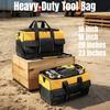 Large Heavy-Duty Tool Bag with Wide Mouth Opening Reinforced Plastic Bottom for Electricians Mechanics Gardeners Durable Oxford