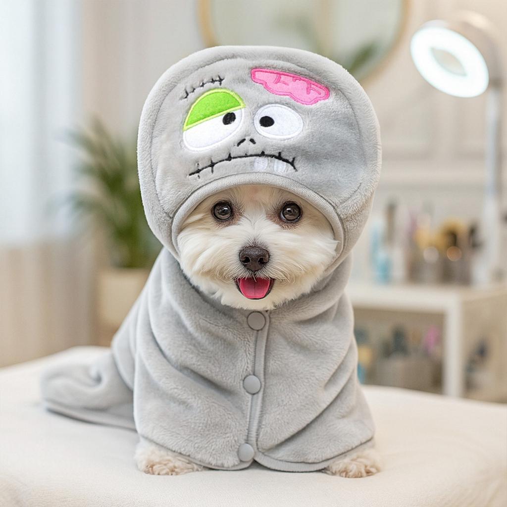 Halloween Pet Bath Towel, Funny Bath Towel, Pet Clothing Soft Bath Towel With Super Absorbent Water