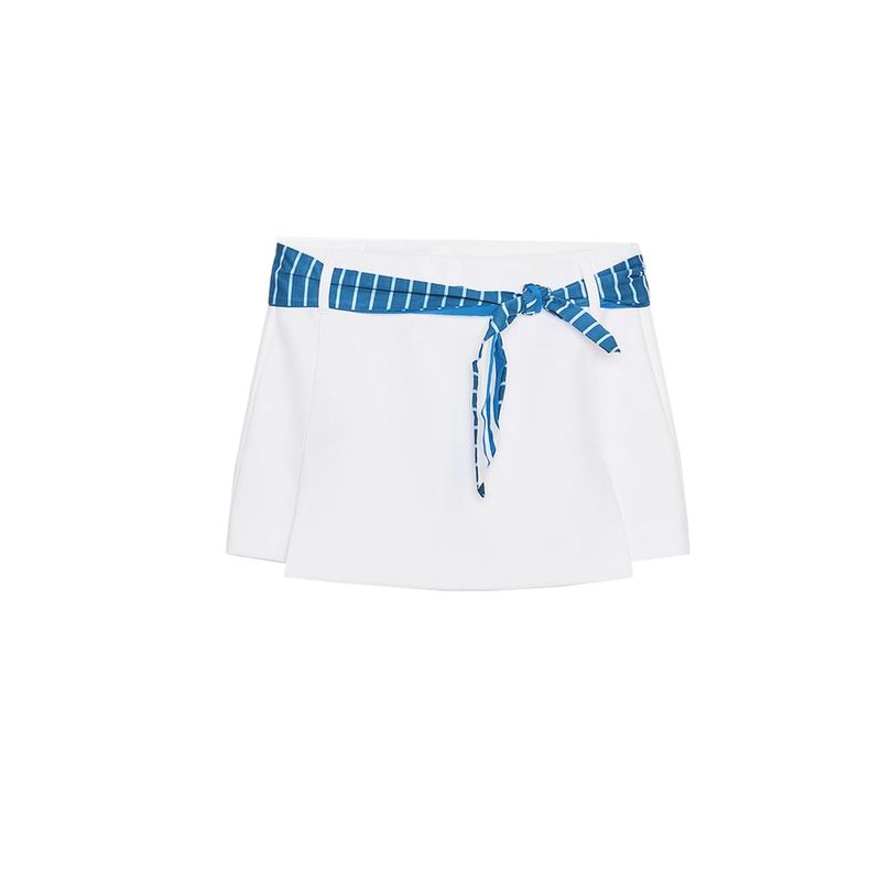 

Print Square Scarf Pattern Elastic Tops 4772109 Stripes Scarf Minimalist All-Match Pantskirt 4661511 White Culottes L