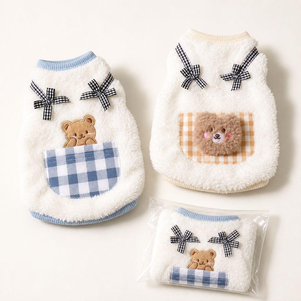 Warm Fleece Cat Vest Plush Fabric Dog Clothes Jacket New Pet Vest  for Autumn and Winter Wear