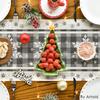 Artoid Mode Buffalo Plaid Snowflakes Christmas Table Runner, Seasonal Winter Kitchen Dining Table Decoration for Home Party Decor 13x72 Inch