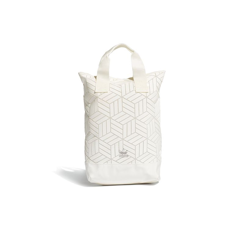 Adidas Originals 3D Logo Large Capacity Student Zipper Backpack Unisex Backpack White FL9677 White