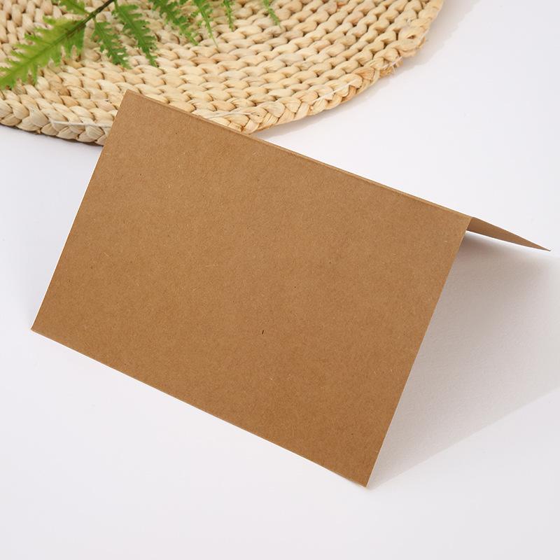 6pcs Thank You Folding Card Gift Kraft Message DIY Decoration Holiday Greeting Card Envelope Seaing Sticker Student Stationery