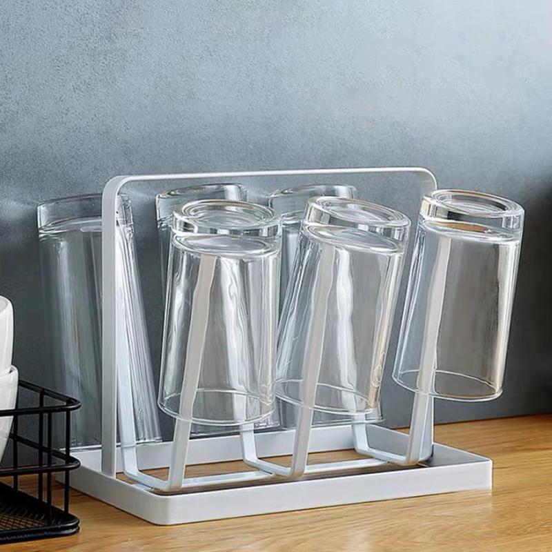 1Pieces Steel Bottle Cup Hanging Drying Rack 6 Hook Organizer For Drinking Glass Containers Outdoor Tableware