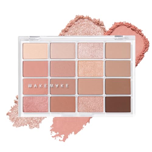 Wakemake Soft Blurring Eye Palette 03 Sunset award-winning 16 colors matte shimmer glitter Korean cosmetics everyday eyeshadow natural pigmentation