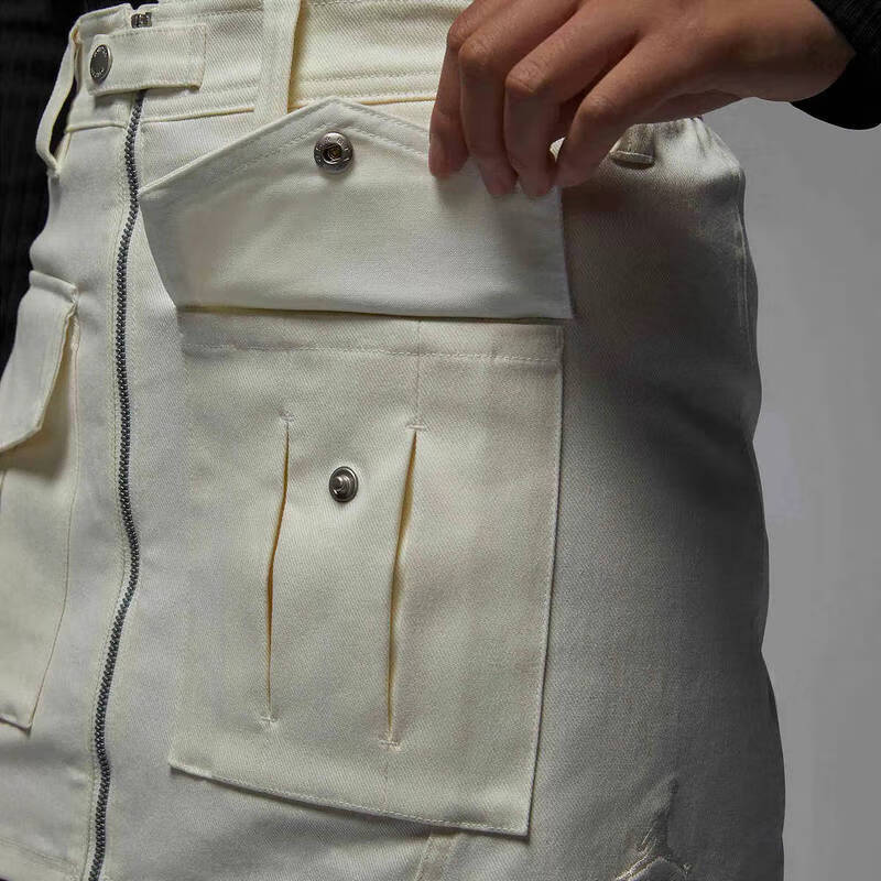 Nike Mid-Waist Fitted Fashion Casual Skirt With Large Solid Color Pocket Women Bottoms Off-White FN5699-133