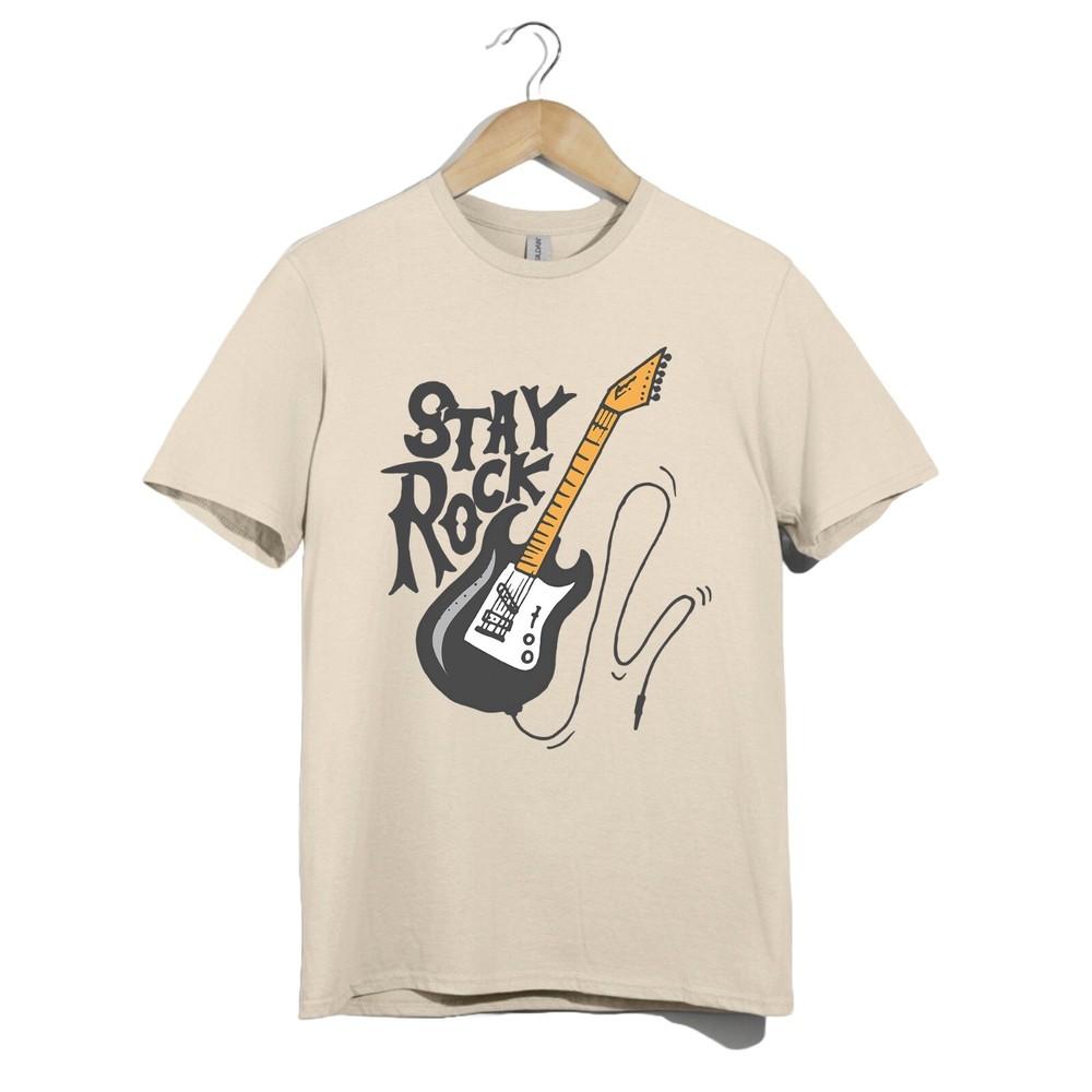Stay Rock Футболка унисекс с графическим принтом электрогитары Панк-музыкальная группа Уличная одежда S