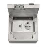 Stainless Steel Marble Style USB-C Floor Socket Box with Flip-top, Euro/German Standard