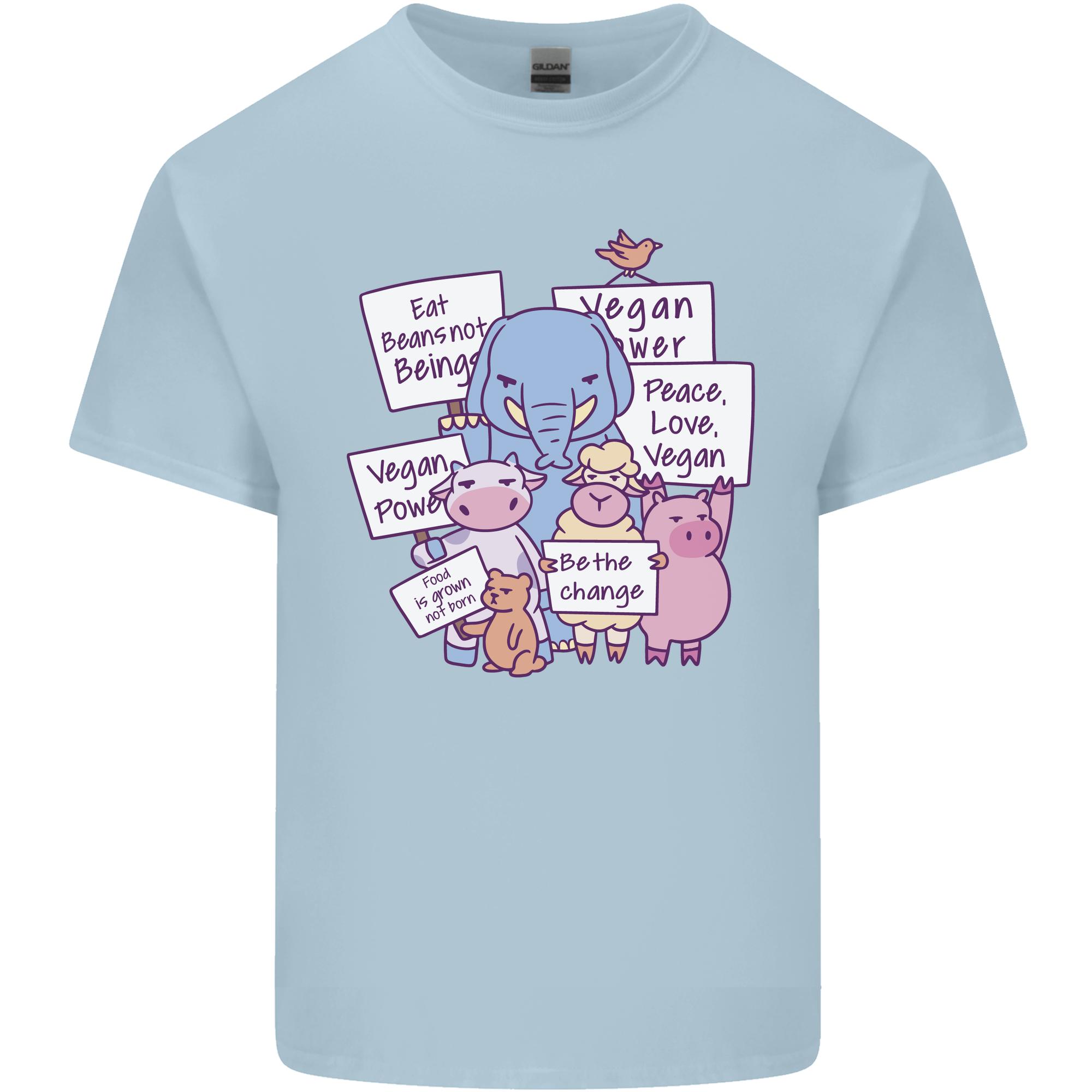 Vegetarian Animals Vegan Unisexs Light Cotton TShirt S