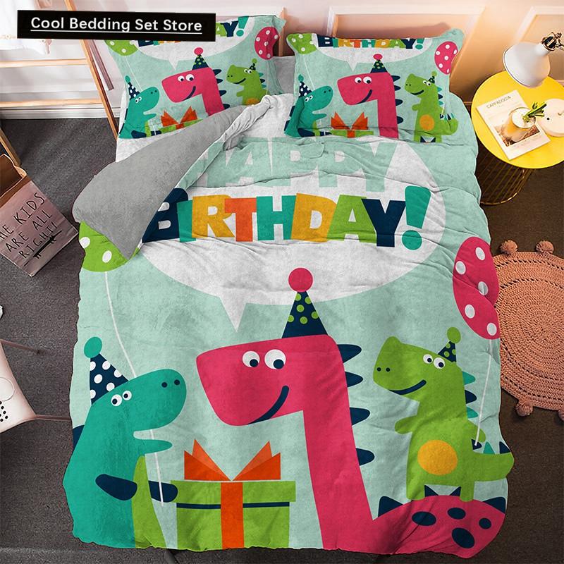 Cartoon Dinosaur Bedding Set Twin Queen King Animal Duvet Quilt Cover Pillowcase Jurassic World 2/3pcs Polyester Comforter Cover