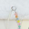 Trending Heart-Shaped Phone Chain: Beaded Pendant, Rainbow Pearl Keychain, Light Luxury Charm