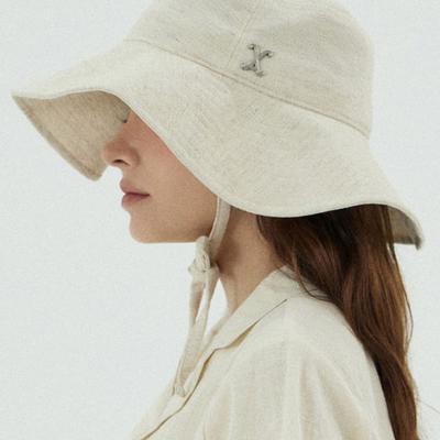 VA Curved Stud Big Visor Bucket Hat Cream