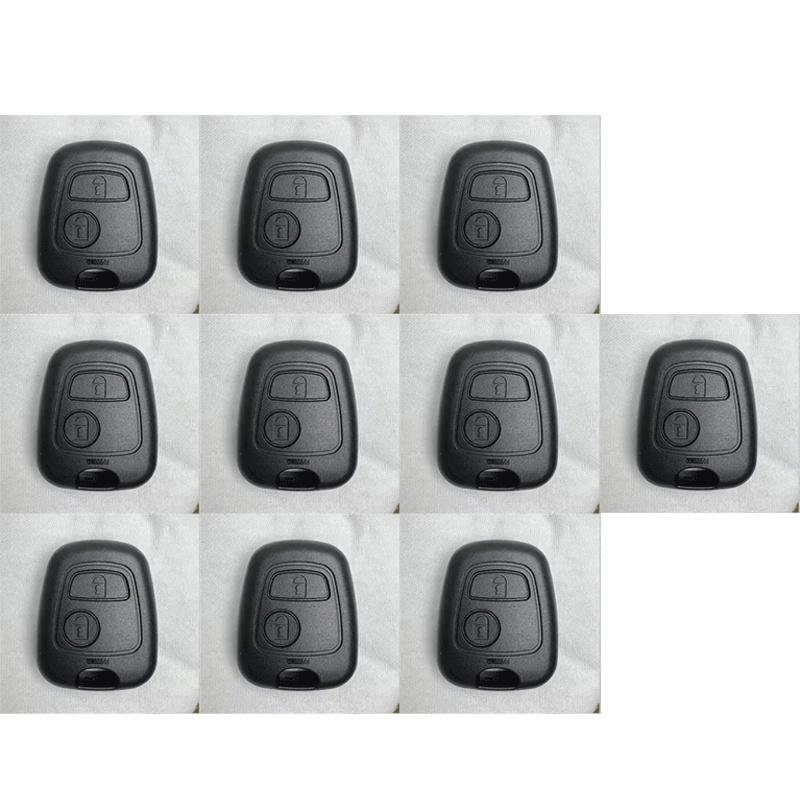1-10pcs Key Case for Peugeot 106 107 206 207 306 307 406 407 For Citroen C1 C4 2 Buttons Remote Car Key Shell Fob Cover No Blade