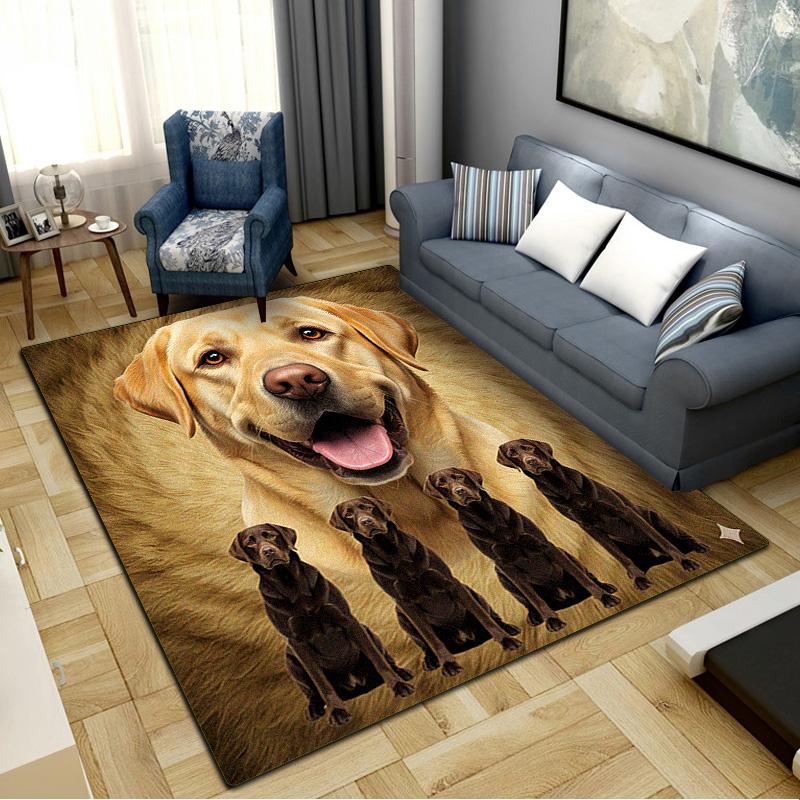 Labrador Dogs Carpet Rug for Living Room Bedroom Home Sofa Decoration,Kids Play Non-slip Floor Mat