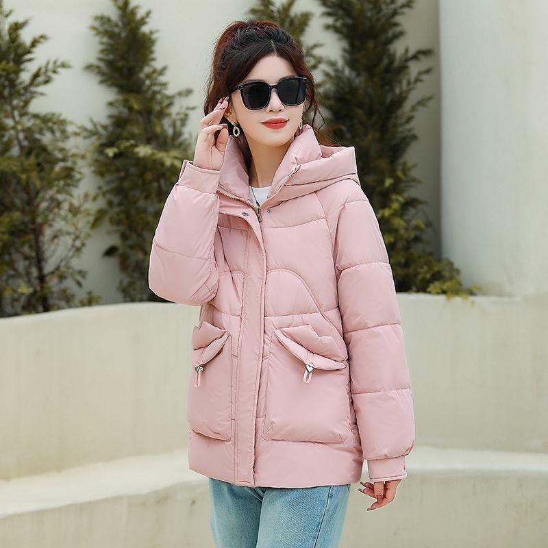 Modische kurze Baumwollwattierte Jacke, Lockere und Warme Baumwollwattierte Jacke für Damen Winter