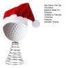 Rugby Christmas Tree Topper with Santa Hat Spring Base Bouncing Sports Ornament