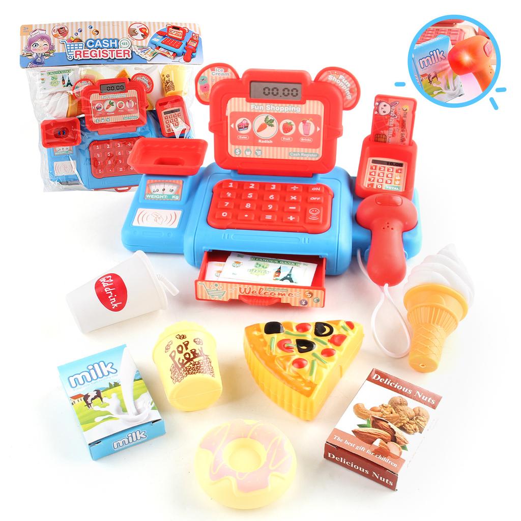 Simulation Shopping Cash House Toys Electronic Game Lighting And Sound Effects Supermarket Cashier Toys For children Gifi