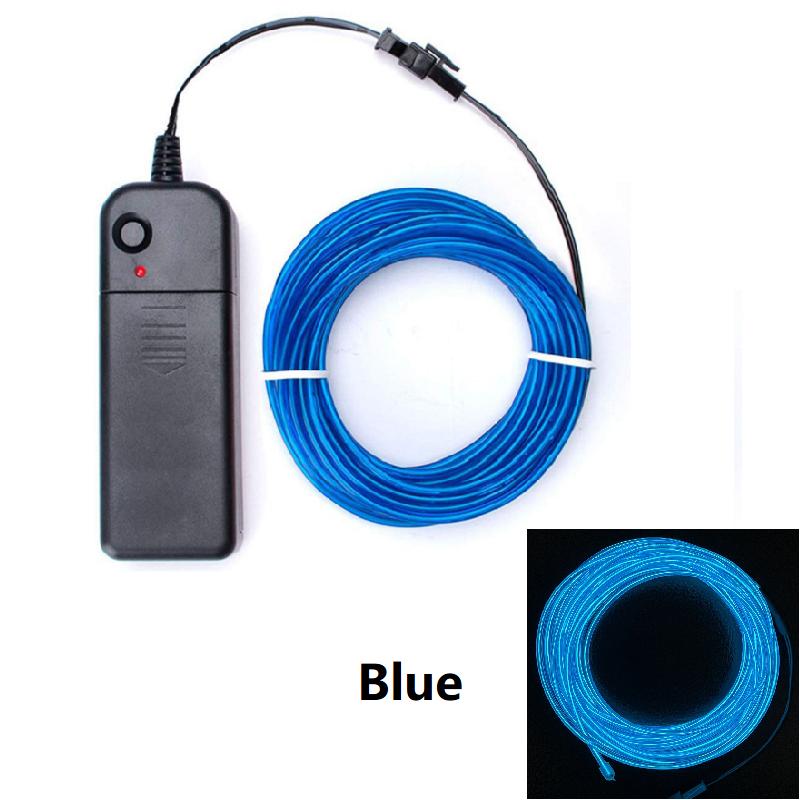 1m 3m 5m Glow EL Wire Neon Cable for Christmas Dance Party DIY Costumes Multicolor Illuminated Light AA Battery Lamp LED Strip