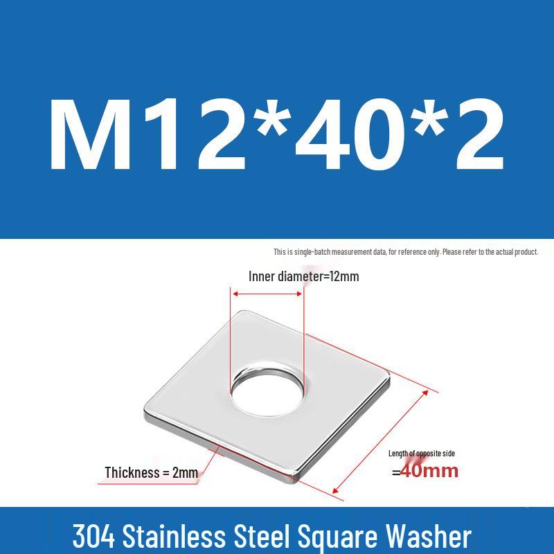 304 Stainless Steel Thickened Square Washer for Curtain Wall (M4-M16)