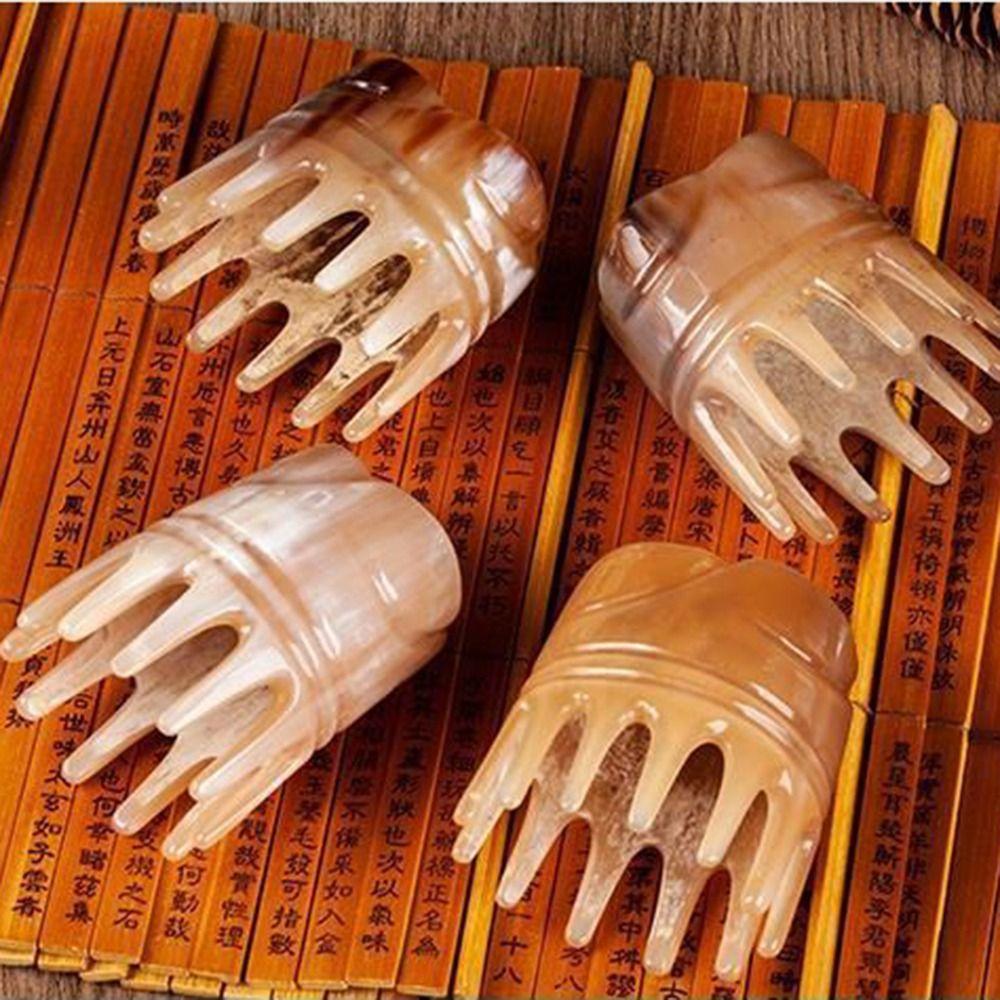 Gua Sha Ox Horn Massage Comb Shampoo Comb Buffalo Horn Meridian Comb  SPA