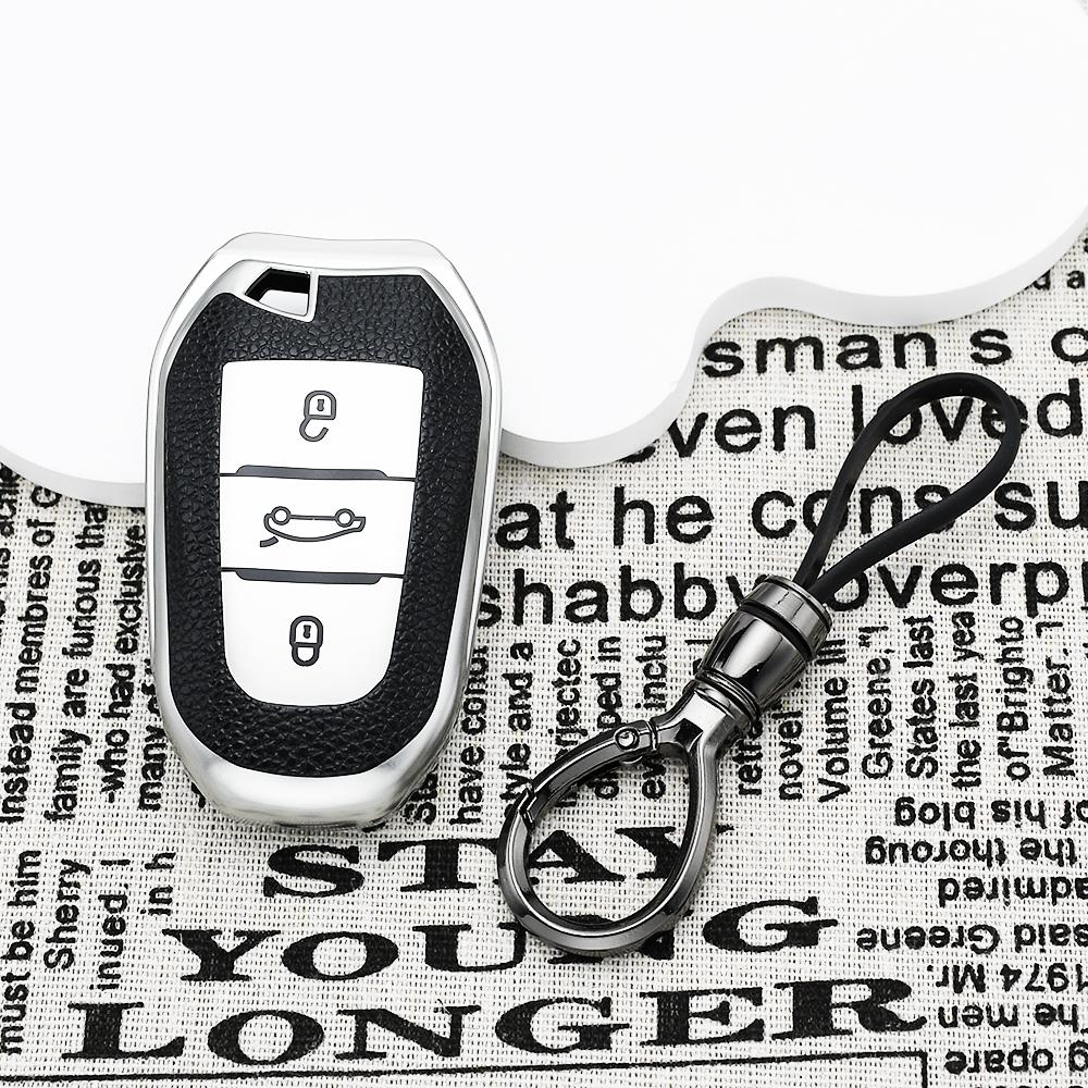 Leather For Citroen C4 For Opel Corsa Crossland X Keychain Car Key Case Cover For Peugeot 208 308 T9 508 2008 Auto Accessories