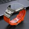 Silicone Bracelet Band for Apple Watch Ultra 2 Series 9 8 7 6 5 4 Se 3 Titanium Color Strap for Iwatch Ultra2 49mm 45mm 44 42mm