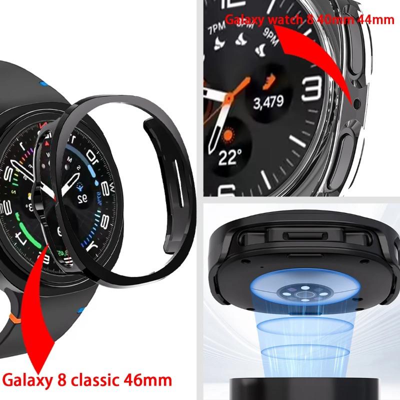 PC Case+Silicone Band for Samsung Galaxy Watch8 classic 46 Bracelet Hollowed Protector Cover For Galaxy Watch8 40 44 Accessories