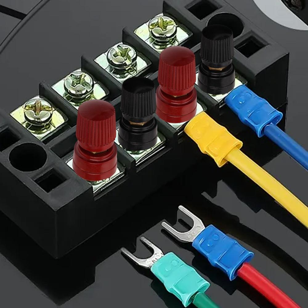 M6 Terminal Block Binding Post Power Terminal Connector 100A Copper Bakelite Inverter Welding Machine Nut Bolt Stud Red Black