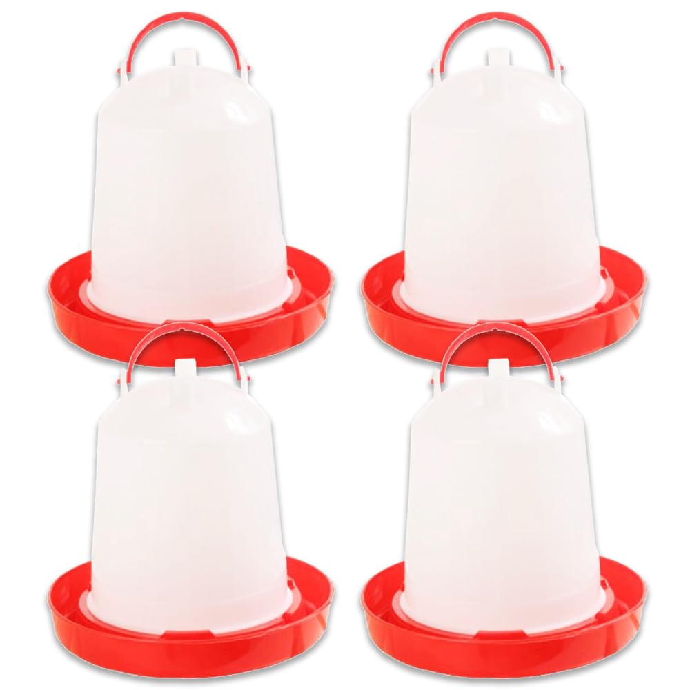 

Nicheez Automatic Chicken Waterer Chicken Bird Drinker Set of 4 червоний