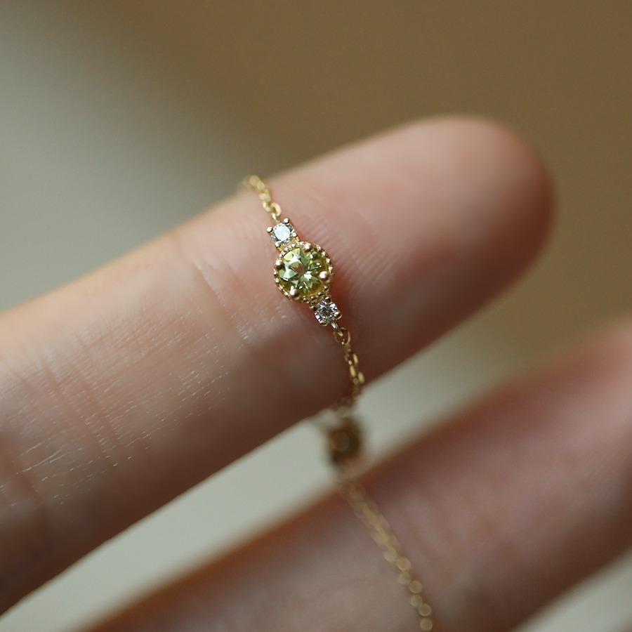 

925 Sterling Silver Plated 14k Gold Green Zircon Chain Adjustable Ring for Women Exquisite Party Jewelry Accessories Silver