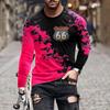 women o neck long sleeve 3d print t shirt