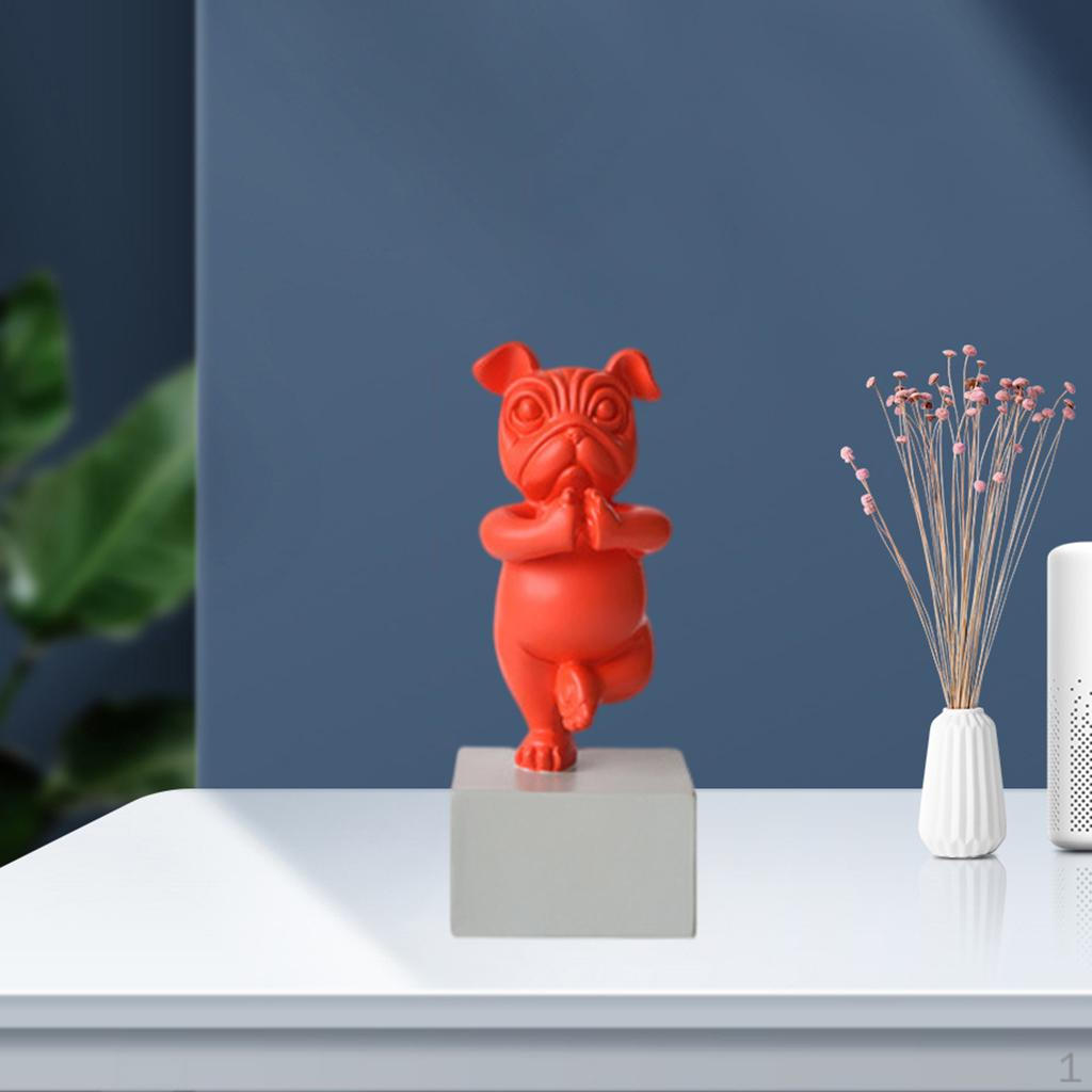 

French Statue Dog Sculpture for Home Bedroom Decor красный