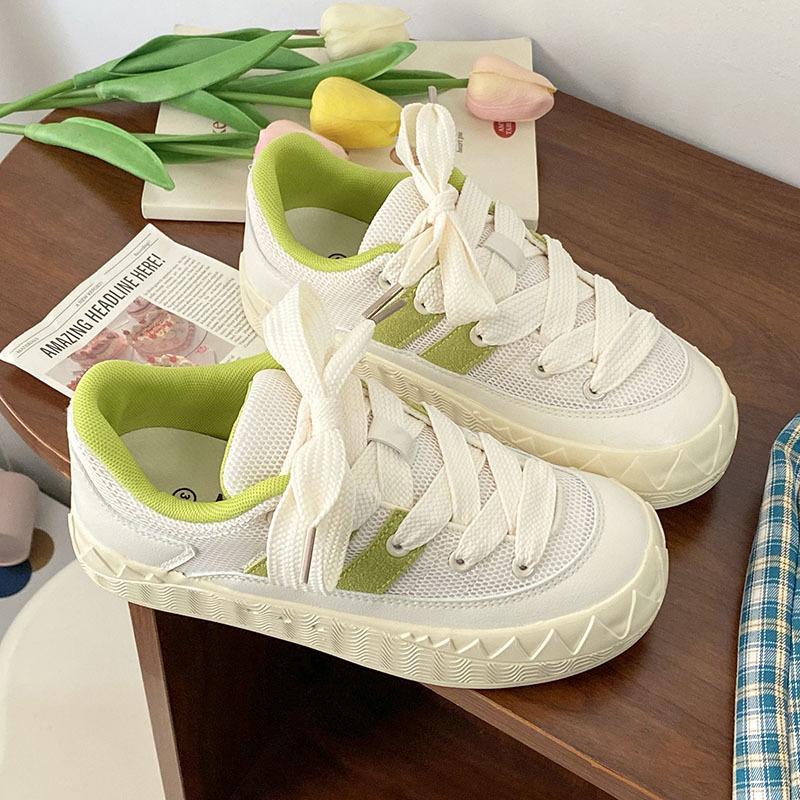 Women Sneakers Women's Lace Fashion Breathable Platform Thick Bottom Female Casual Black White Shoes Up Vulcanized Shoe