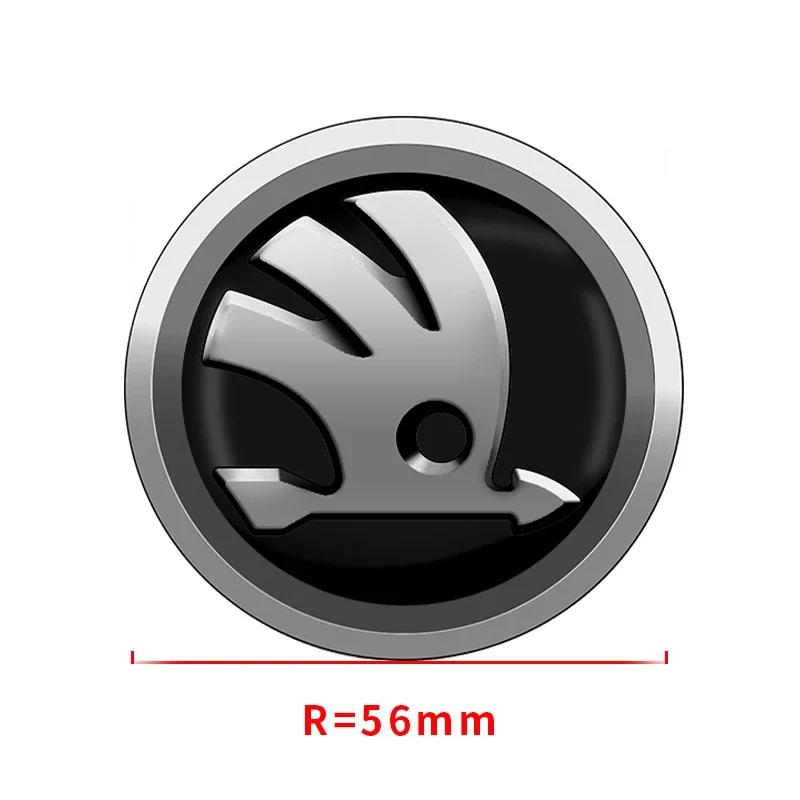 2025 New 4PCS 56mm Car Badge Wheel Center Cover Stickers Hub Caps Decal For Skoda Octavia Kodiaq Fabia Rapid Superb A5 A7 2 Kami