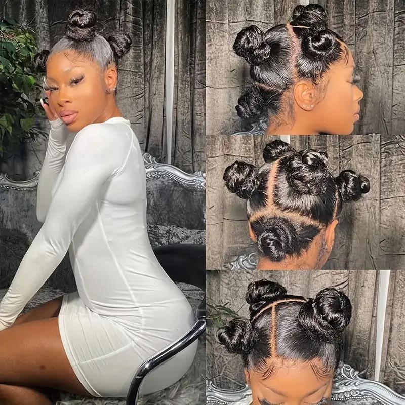 Hot-selling front lace wig long straight hair, chemical fiber full head cover fluffy natural wig spot wholesale
