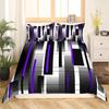 Black Purple Abstract Lines Three-Piece Quilt Cover 3D Digital Printing Bedding Set Bed Cover