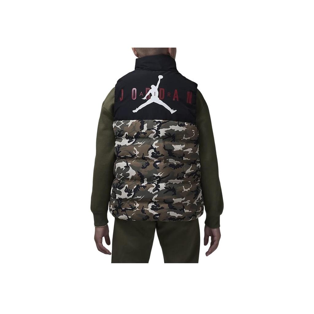 Jordan Logo Letter Stand Collar Waterproof Down Vest Kids Vests Light-Olive-Yellow HQ8120-380