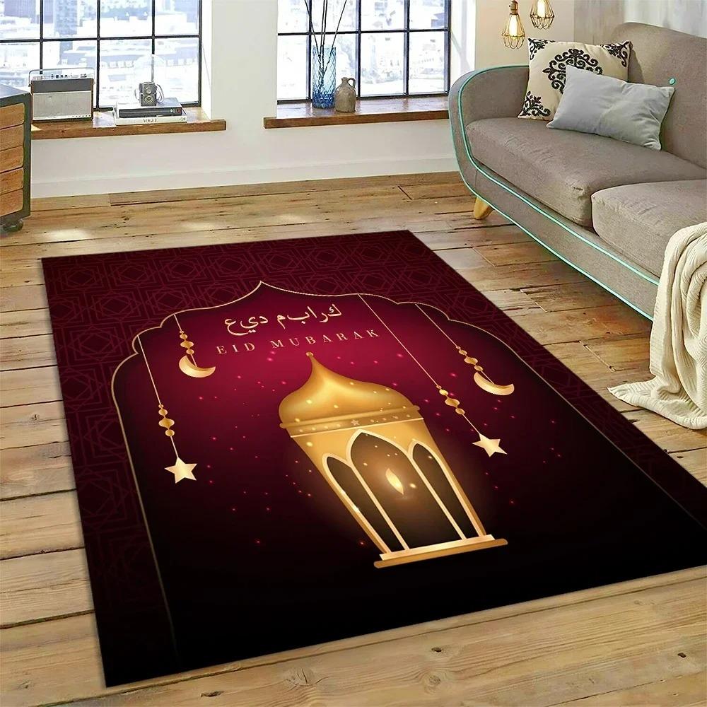 Muslimischer Islam Gebetsteppich zur Wohnzimmerdekoration Teppiche Zuhause Sofa Kaffeetisch Rutschfest Schlafzimmer Bettseite Bodenmatte Waschbar