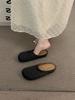French Niche Hand-woven Hollow Breathable Bag Head Half Slippers Women's Summer Wear Roman Style Thick-soled Boken Shoes