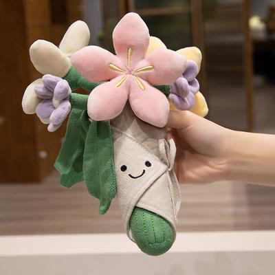 Flower Plush Toy Bouquet Cherry Blossom Dolls Preserved Flowers Valentine Graduation Christmas Gifts for Girl