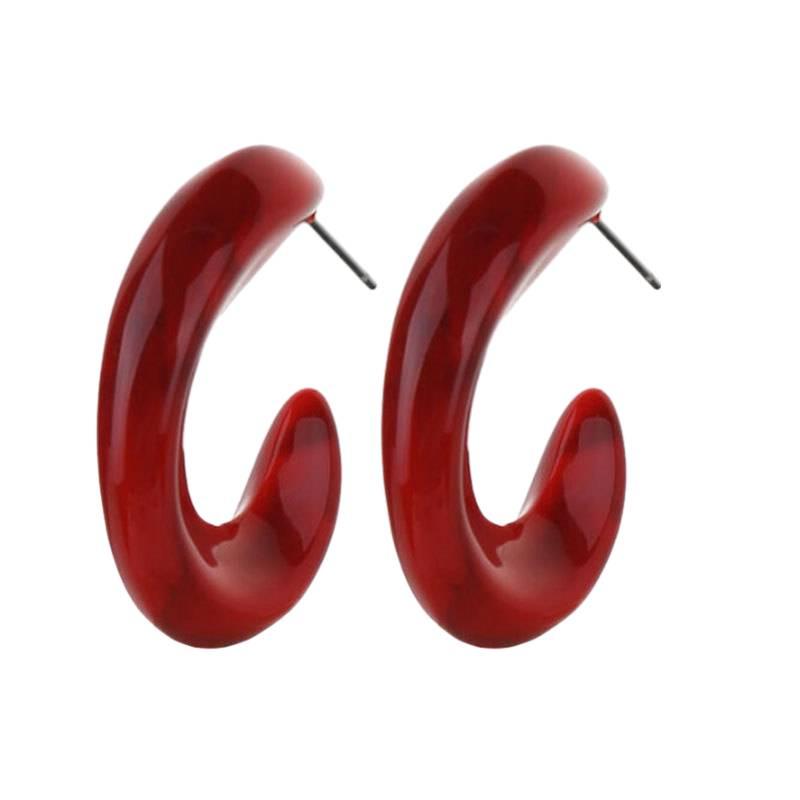 Trendy Vintage Burgundy Acrylic Drop Earrings For Women Wholesale Autumn Winter Ear Accessories