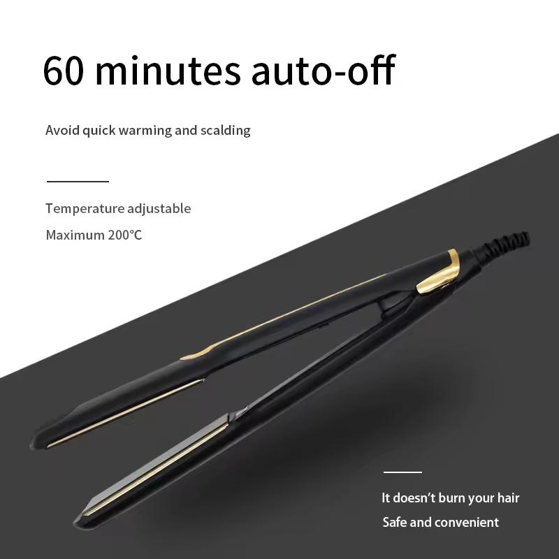Portable salon hair straightener, adjustable hair straightener, two-in-one ceramic flat iron negative ion home tool