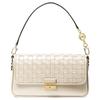 Bradshaw Woven Letter Leather And Faux Leather Baguette Shoulder Bag Women Bags Cream-White 30S1L2BL1T-289