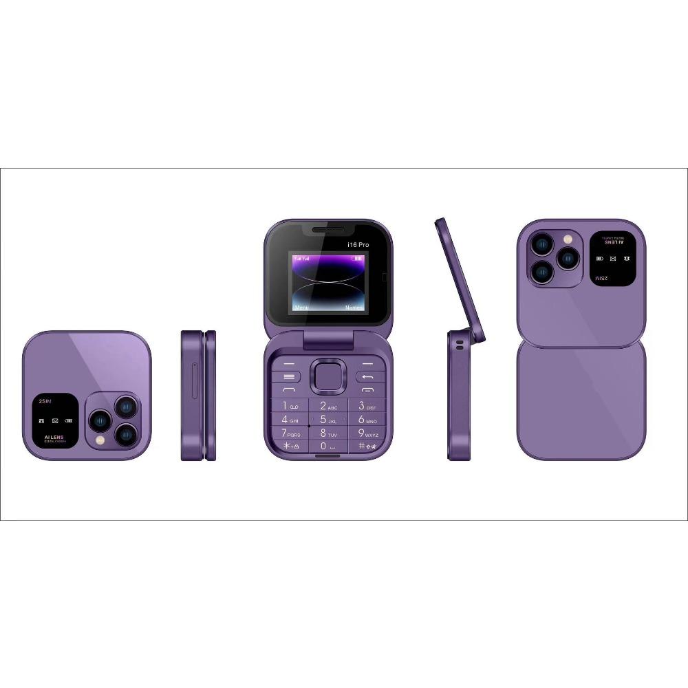 I16pro Flip Mini Mobile Phone F15 Button Elderly Machine Dual Card 2G Multi-language
